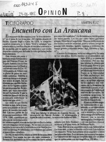 Encuentro con La Araucana  [artículo] Martín Ruiz.
