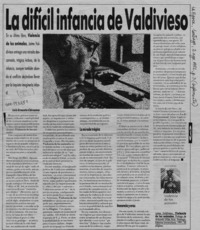 La difícil infancia de Valdivieso  [artículo] Luis Ernesto Cárcamo.