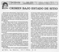 Crimen bajo estado de sitio  [artículo] Luis E. Aguilera.