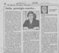 Delia, prestigio sureño --  [artículo] Luis Anselmo Hernández.