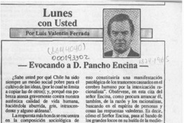 Evocando a D. Pancho Encina  [artículo] Luis Valentín Ferrada.