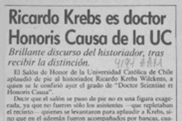 Ricardo Krebs es doctor Honoris Causa de la UC  [artículo].