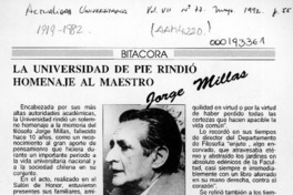 La Universidad de pie rindió homenaje al maestro Jorge Millas