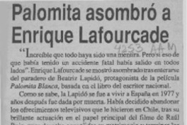 Palomita asombró a Enrique Lafourcade  [artículo].