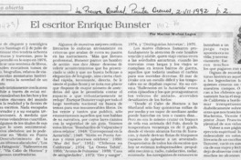 El escritor Enrique Bunster  [artículo] Marino Muñoz Lagos.