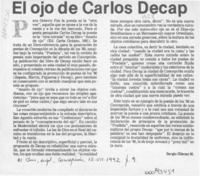 El ojo de Carlos Decap  [artículo] Sergio Gómez M.