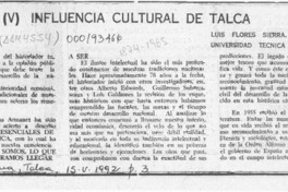Influencia cultural de Talca  [artículo] Luis Flores Sierra.