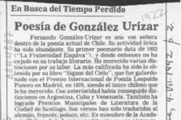 Poesía de González Urízar  [artículo] Alberto Arraño.