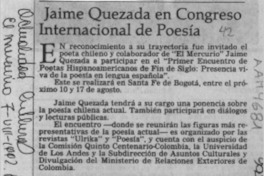 Jaime Quezada en congreso internacional de poesía [artículo].