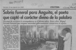 Sobrio funeral para Anguita, el poeta que captó el carácter divino de la palabra