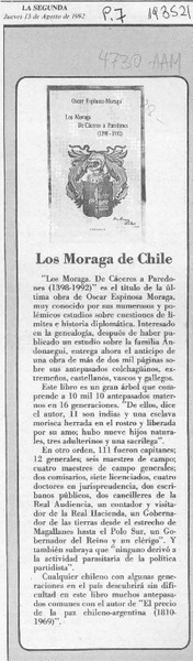 Los Moraga de Chile  [artículo].