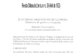Juan Emar arquitecto de la prosa