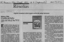 Bolivia y Chile, el conflicto del Pacífico  [artículo] Oscar Pinochet de la Barra.