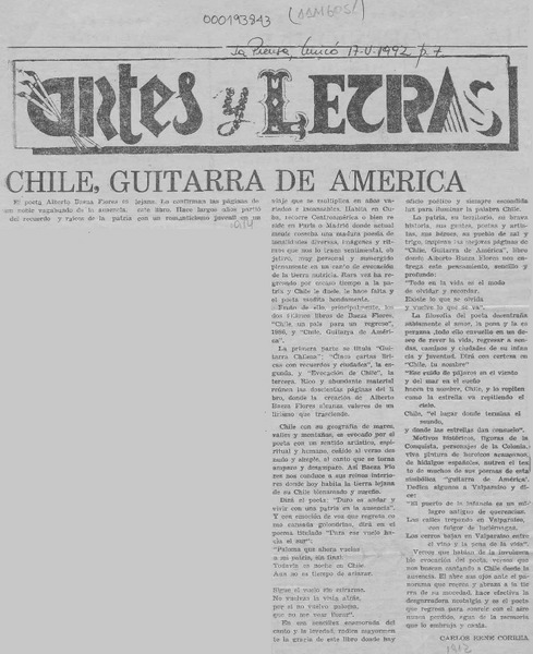 Chile, guitarra de América  [artículo] Carlos René Correa.