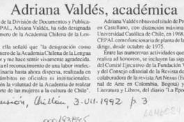 Adriana Valdés, académica  [artículo].