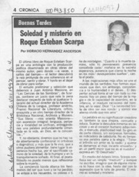 Soledad y misterio en Roque Esteban Scarpa  [artículo] Horacio Hernández Anderson.