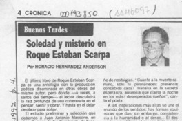 Soledad y misterio en Roque Esteban Scarpa  [artículo] Horacio Hernández Anderson.