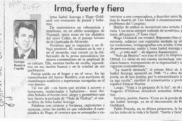 Irma, fuerte y fiera  [artículo] Enrique Ramírez Capello.