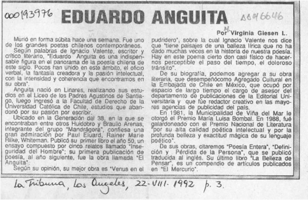 Eduardo Anguita  [artículo] Virginia Giesen L.