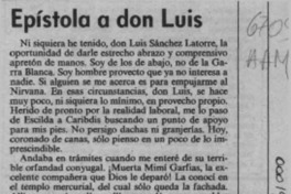 Epístola a don Luis  [artículo] Juan Rubén Valenzuela.