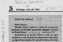 Poeta de verdad  [artículo] Ramón Riquelme.
