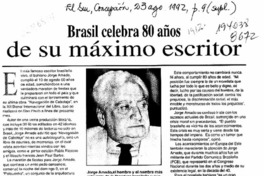 Brasil celebra 80 años de su máximo escritor  [artículo].