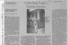 Carlos Ruiz-Tagle a tamaño natural  [artículo] Delia Domínguez.