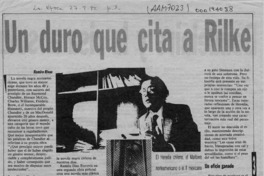 Un duro que cita a Rilke  [artículo] Ramiro Rivas.