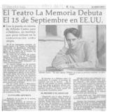 El Teatro La Memoria debuta el 15 de septimbre en EE. UU.  [artículo].