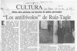 "Los Antifrívolos" de Ruiz Tagle  [artículo].