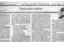 Viejos poetas chilenos  [artículo] Marino Muñoz Lagos.