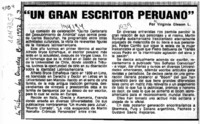 "Un gran escritor peruano"  [artículo] Virginia Giesen L.
