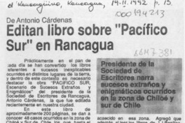 Editan libro sobre "Pacífico sur" en Rancagua  [artículo].