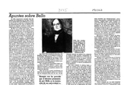 Apuntes sobre Bello  [artículo] Agustín Squella.