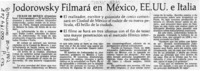 Jodorowsky filmará en México, EE. UU. e Italia  [artículo].
