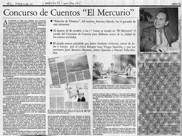 Concurso de cuentos "El Mercurio"  [artículo].