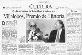 Villalobos, premio de Historia  [artículo] M. G.