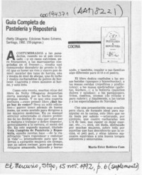 Guía completa de pastelería y repostería  [artículo] María Ester Roblero Cum.