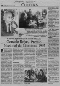 Gonzalo Rojas, Premio Nacional de literatura 1992 (entrevista)
