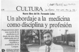 Un Abordaje a la medicina como disciplina y profesión  [artículo].