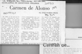 Carmen de Alonso  [artículo] José Flores Silva.
