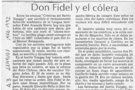Don Fidel y el cólera  [artículo] Guillermo Arrieta Muñoz.