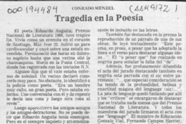 Tragedia en la poesía  [artículo] Conrado Menzel.