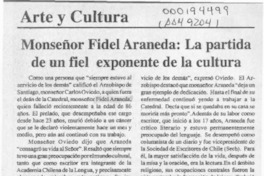 Monseñor Fidel Araneda, la partida de un fiel exponente de la cultura  [artículo].