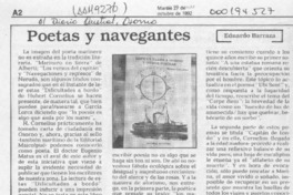 Poetas y navegantes  [artículo] Eduardo Barraza.