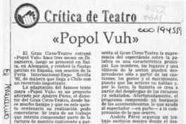 "Popol Vuh"  [artículo] Carola Oyarzún L.