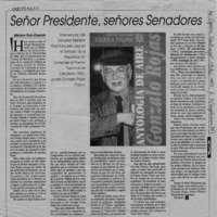 Señor Presidente, señores Senadores  [artículo] Mariano Ruiz-Esquide.