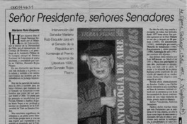 Señor Presidente, señores Senadores  [artículo] Mariano Ruiz-Esquide.