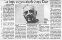 La larga trayectoria de Jorge Díaz  [artículo] Eduardo Guerrero.