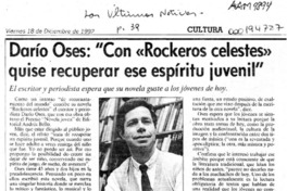 Darío Oses, "Con "Rockeros celestes" quise recuperar ese espíritu juvenil"